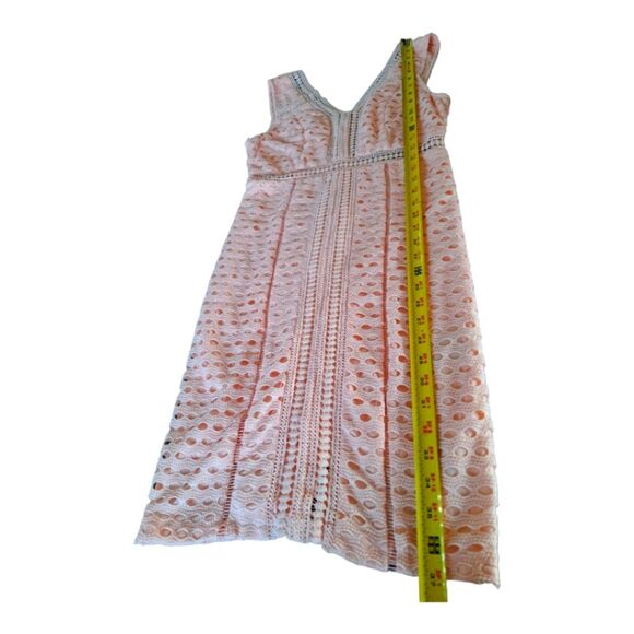 BeBe Crochet Overlay Dress Size 6 Pink Bodycon - Picture 10 of 12